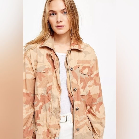 FREE PEOPLE Lead The Way Camo Jacket 🧥 | Longline Utility Grunge - Picture 4 of 16